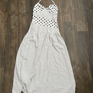 Amazon Black and White Polka Dot Maxi Dress